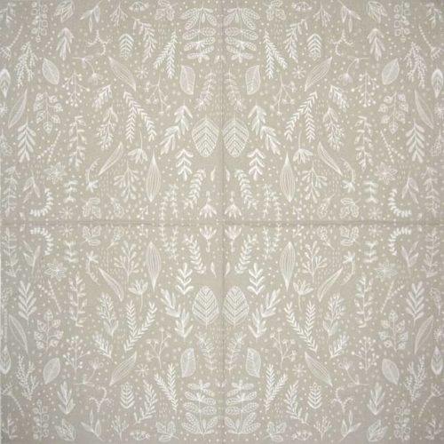 Paper Napkin - Marina Brackhoff: Pure Flower taupe - Napkin Shop