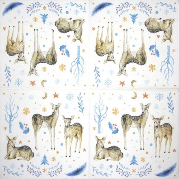 Paper Napkin - Reindeer Family Paw_SDL231700