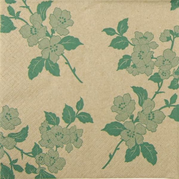 Paper Napkin - We Care Flower & Lance green