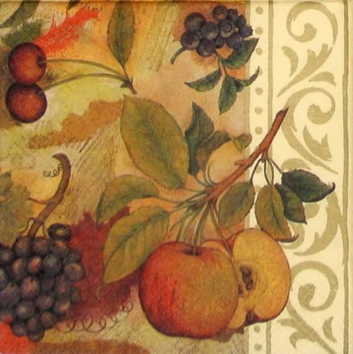 Paper Napkin - Fruits and Ornament