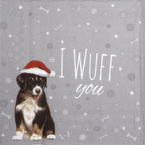 Paper Napkin - Wuff You grey_IHR_922545