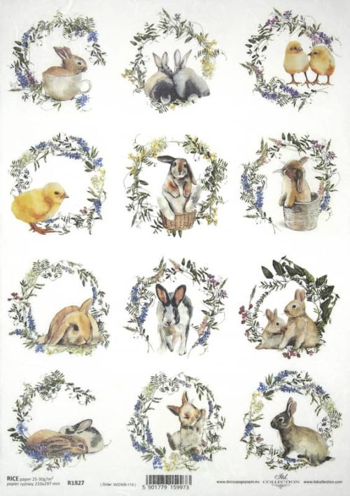 Rice Paper - Easter Animals - R1827_ITD