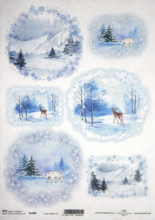 Rice Paper - Winter Landscapes with Animals - R1484_ITD