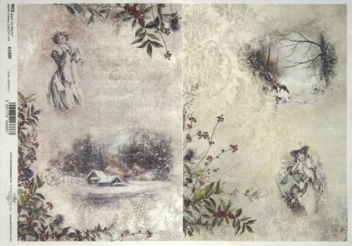 Rice Paper - Vintage Winter Landscapes - R1900_ITD