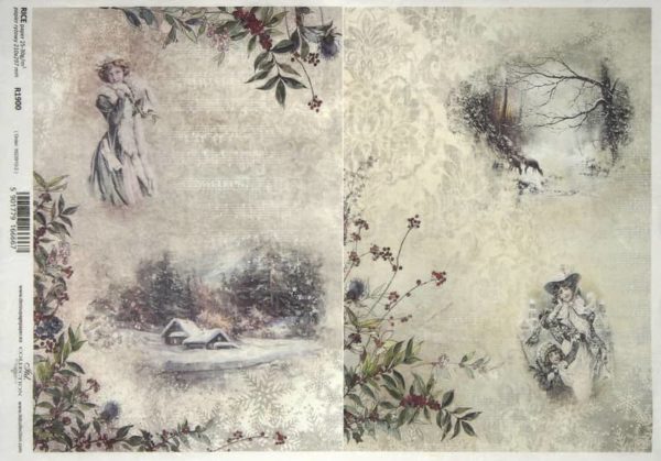 Rice Paper - Vintage Winter Landscapes - R1900_ITD