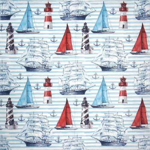 Paper napkin Watercolour Sailing Motifs
