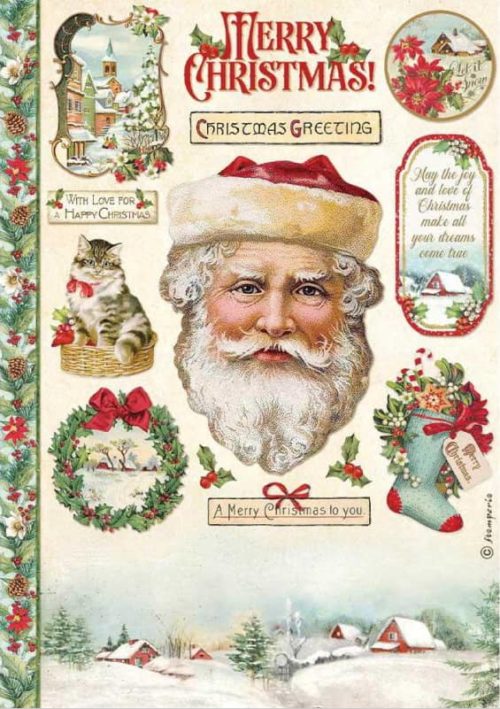 Rice Paper - Classic Christmas Santa C - Stamperialaus - DFSA4593