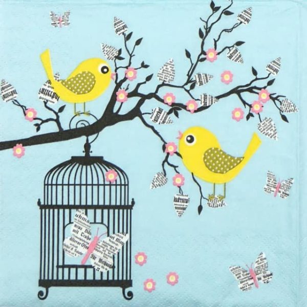 Paper Napkin - Yellow Birds