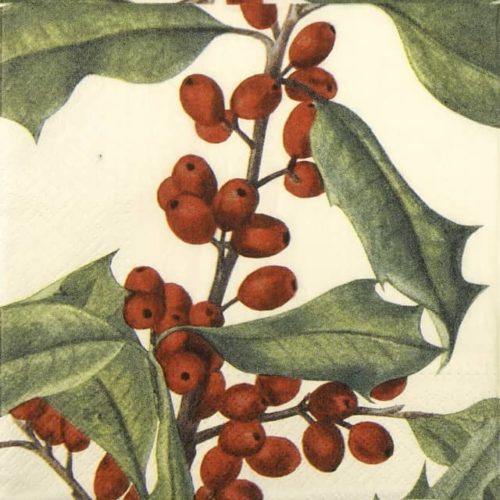 Paper napkin Holly berries