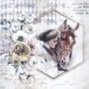 Rice Paper - Romantic horses Lady frame - DFSA4580