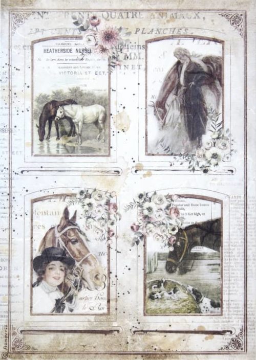 Rice Paper - Romantic horses Four frames - DFSA4581