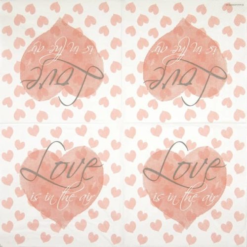 Pink hearts paper napkin