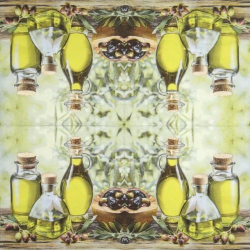 Paper Napkin Olive Oil Bottles