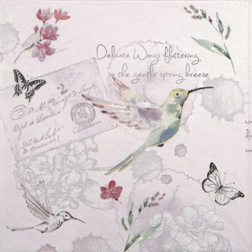 Paper Napkin - Pale Hummingbirds