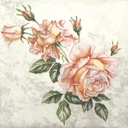 Paper napkin vintage pink roses