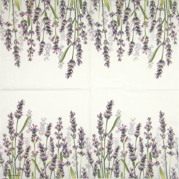 Single Paper Napkin -Lavender Shades White