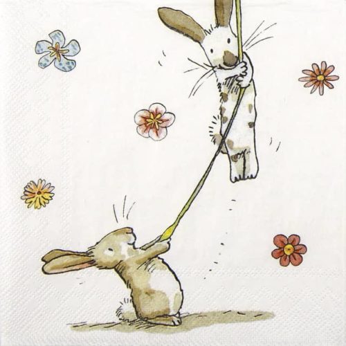 Paper Napkin - Anita Jeram: Bunnies with Balloon