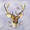 Paper Napkin head of deer on lilac background