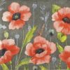 Paper napkin poppies on dark grey background