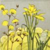 Paper Napkin yellow meadow flowers on grey background