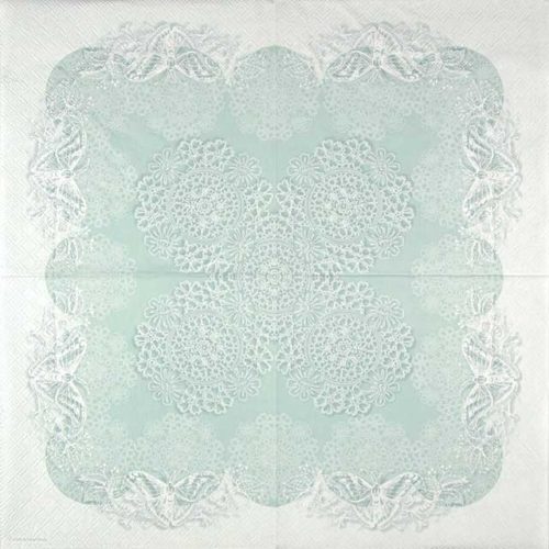 Paper napkin butterfly lace aqua