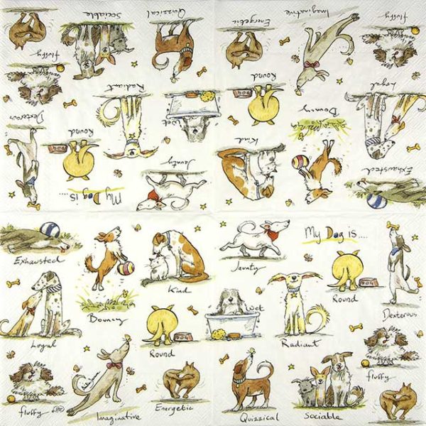 Paper Napkin Anita Jeram cartoon dogs