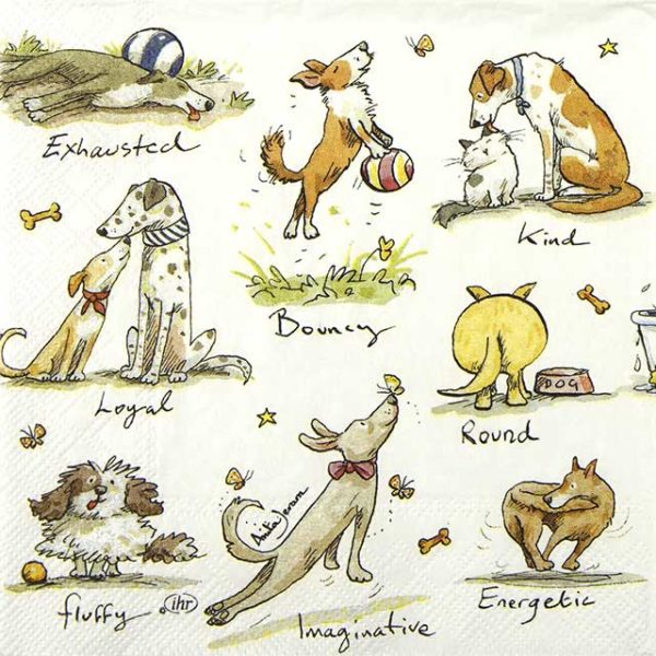 Paper Napkin Anita Jeram cartoon dogs