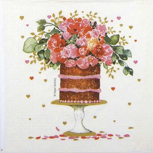 Paper Napkin Cake and Flowers