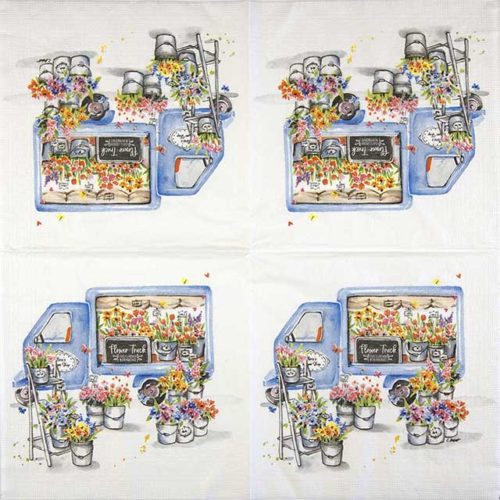 Paper Napkin Flower Truck Carola Pabst