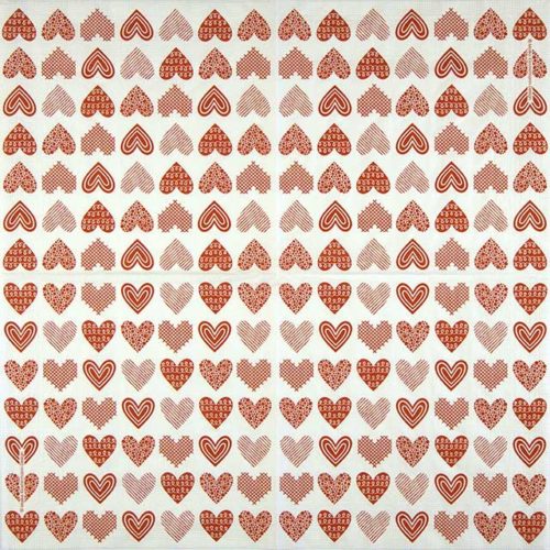 Paper Napkin Red Hearts