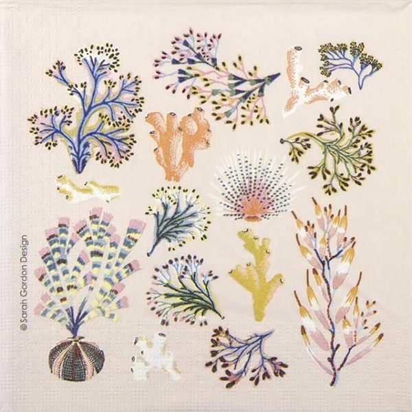 Paper Napkin colored corals