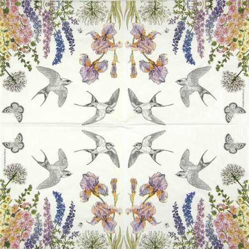 Paper Napkin Spring Swallows