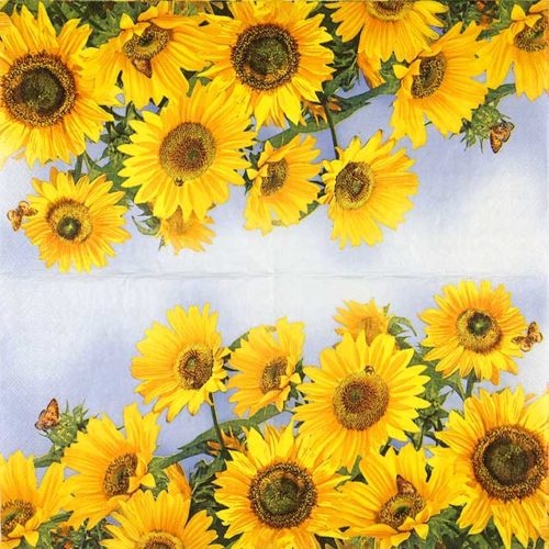 Paper Napkin Sunflowers in the Sky