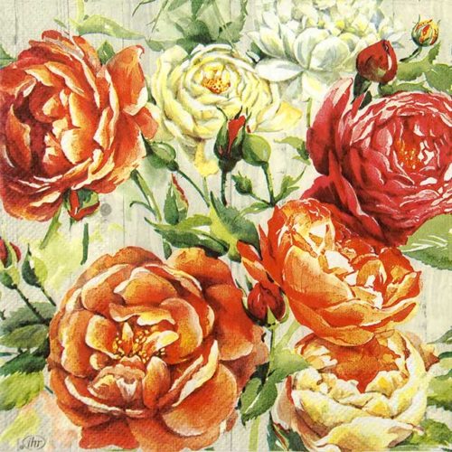 Servilletas Decoupage Apricot Rose Cream