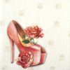 Paper napkin pink fashion high heels shoes