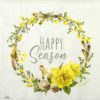 Paper Napkin Easter yellow flower wreath