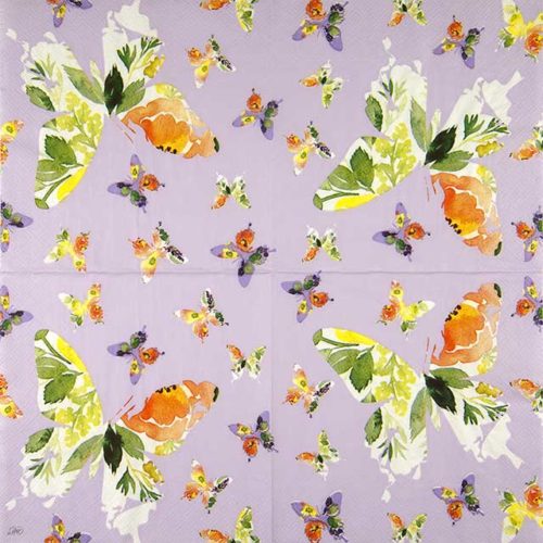 Paper Napkin Butterflies Papillon lilac