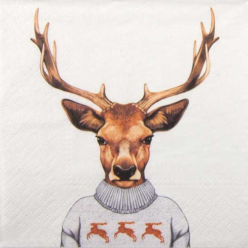 Paper Napkin cute deer with sweater