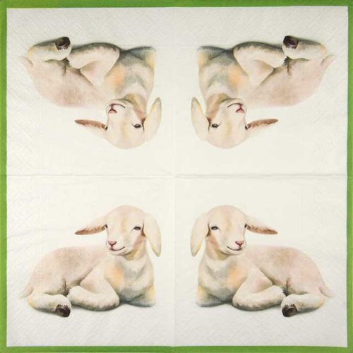 Paper Napkin Lamb on white background