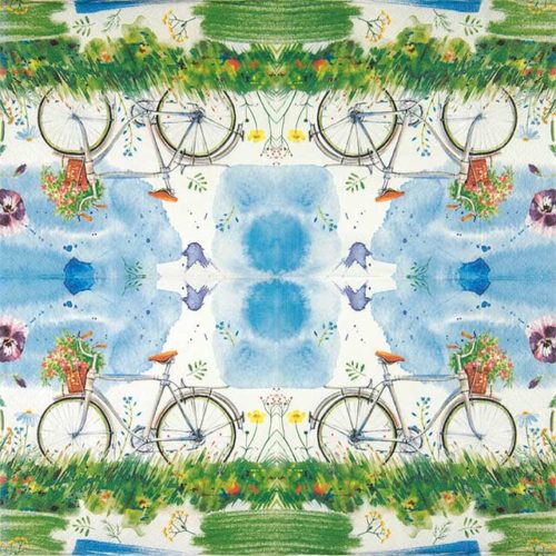 Paper Napkin Watercolor bicycle with flowers