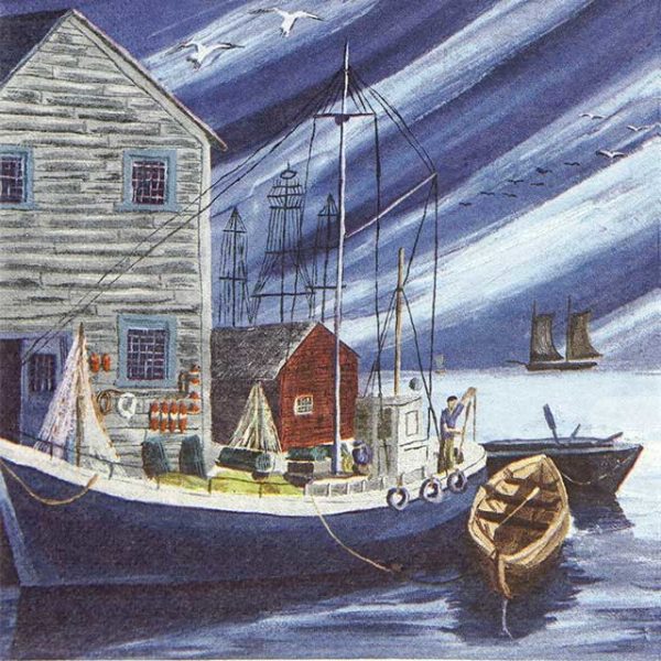 Paper Napkin Fishing Harbor