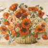 Rice Paper - Poppies and Daisy Bouquet in Basket