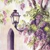 Paper Napkin Lantern among Wisteria Bloom