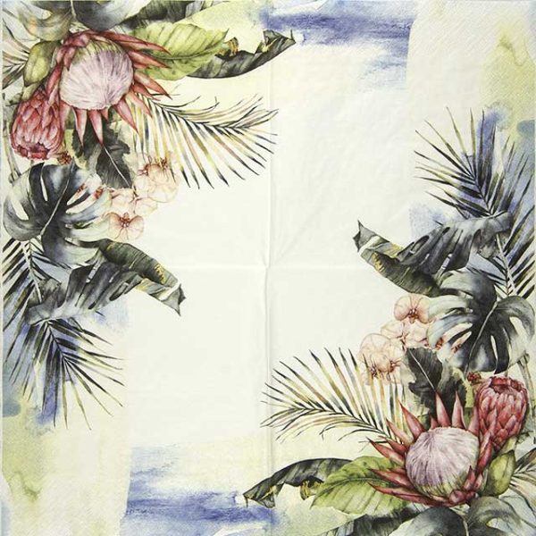 Paper Napkin Protea and Orchids