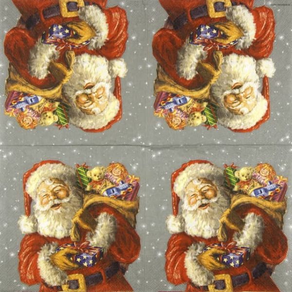 Paper Napkin Santa and Gift