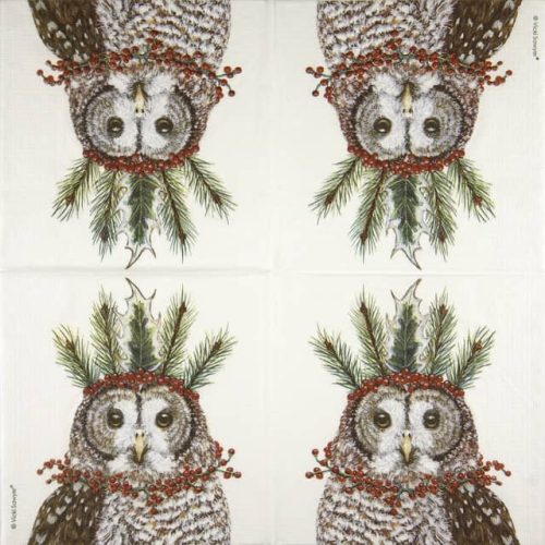 Paper Napkin Winter Owl Candance