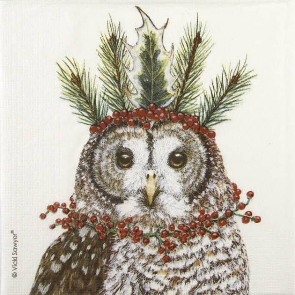 Paper Napkin Winter Owl Candance