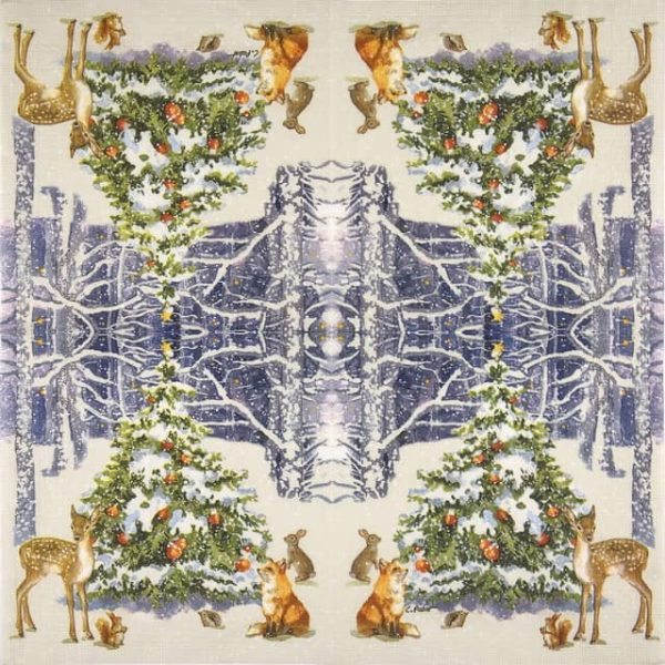 Single Paper Napkin - Carola Pabs: Winter Forest