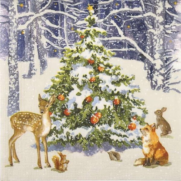 Single Paper Napkin - Carola Pabs: Winter Forest