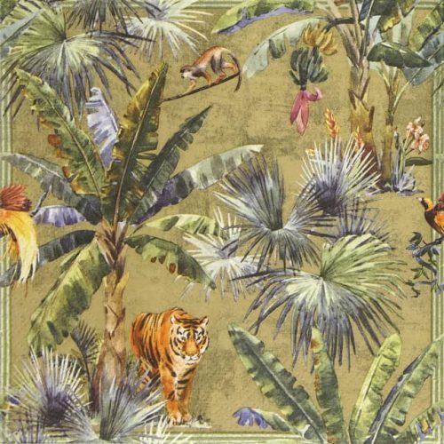 Paper Napkin animals of the jungle green background